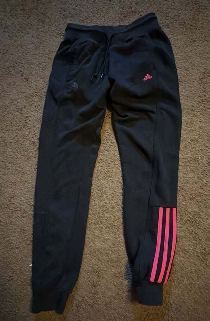 Adidas Sport Essentials Black Pink Track Pants